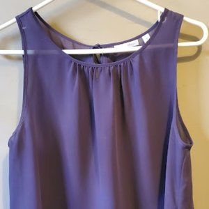 Halogen sheer purple sleeveless flowy top